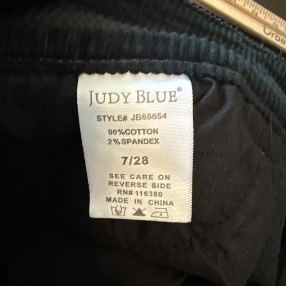 Judy Blue Emerald Green Corduroy Pants High Waist Wide Leg Size‎ 7 28 Classic